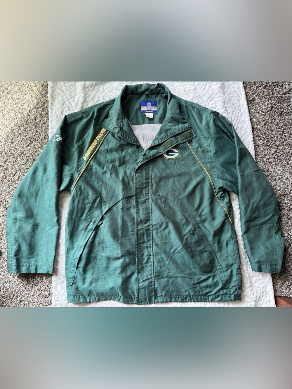 Reebok NFL Green Bay Packers On Field Windbreaker Full Zip Jacket Men’s Large - Picture 2 of 15